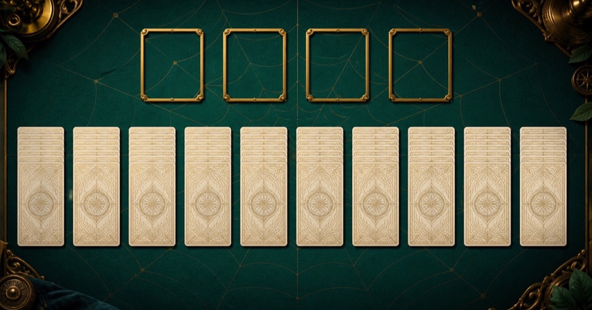 Four-Cell Spider Solitaire artwork for the Idea2Play Weekly Challenge